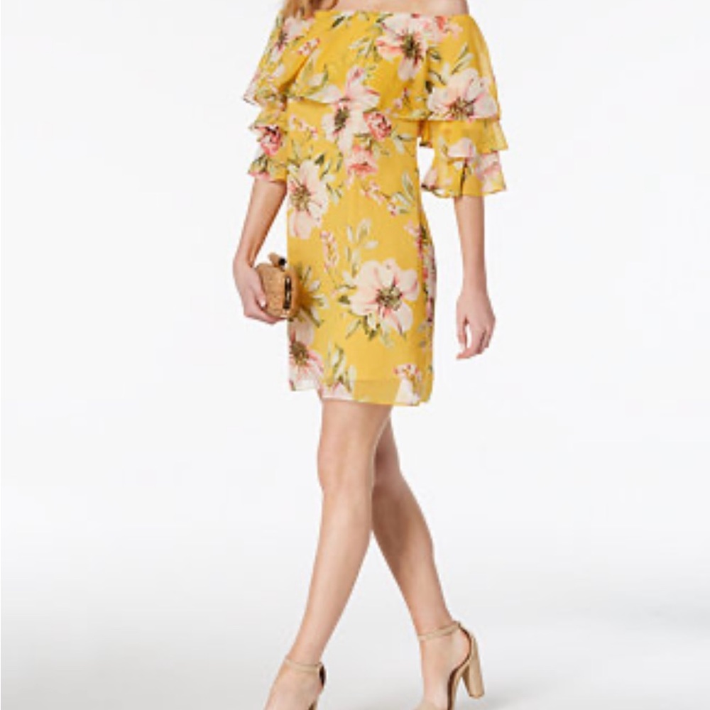 NEVER WORN, Vince Camuto, off the shoulder floral dress.